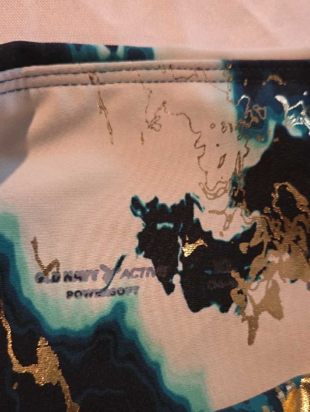 Old Navy Teal, Navy & Gold Marble-Print Girls' Leggings